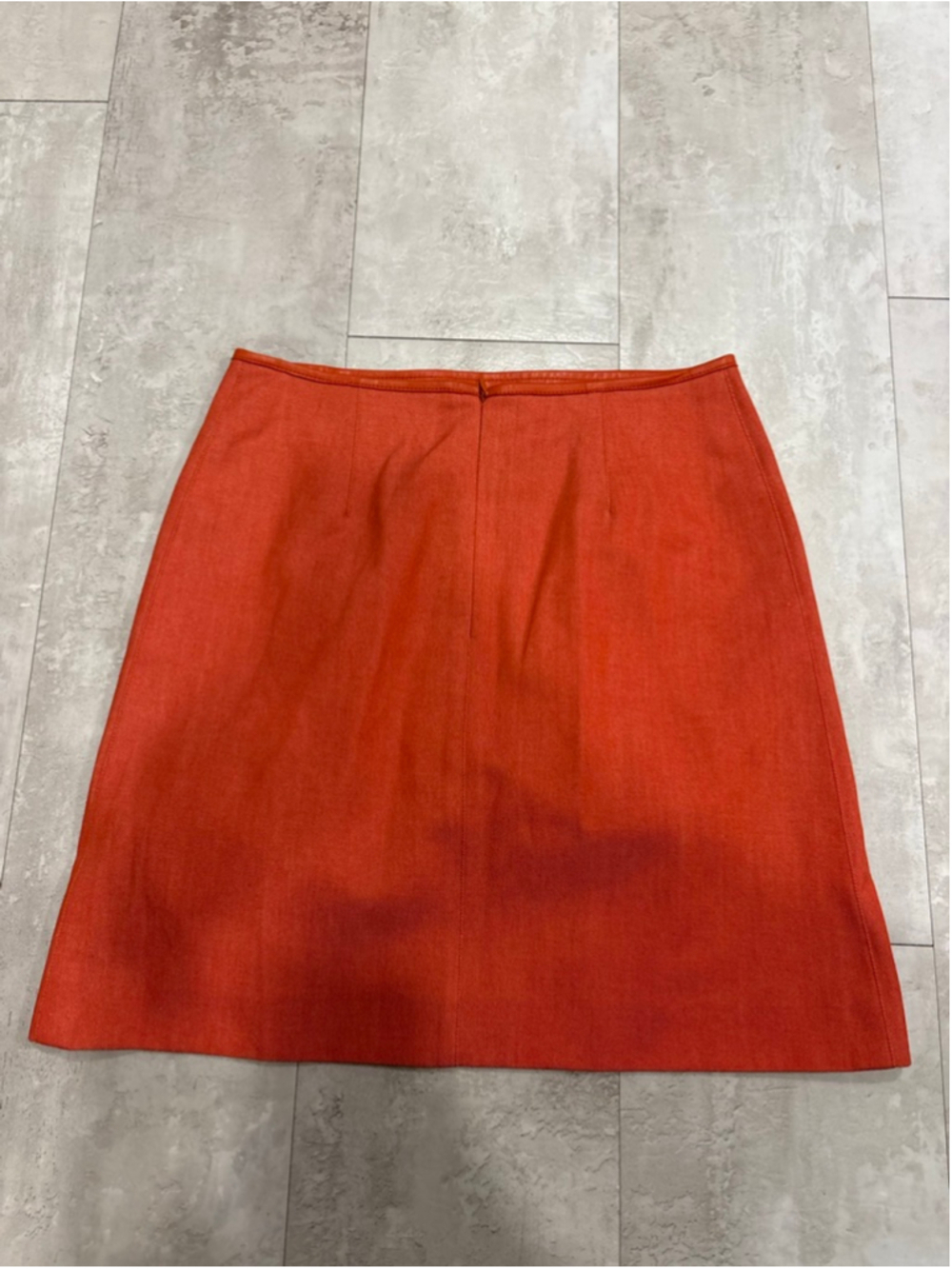 Paule Ka Paris Orange Red A-Line Knee Length Tailored Luxury Skirt SZ 38